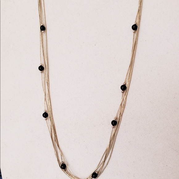 Jewelry - Liquid Silver Onyx Beads Necklace Sterling 18"